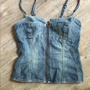 Jean Zip front Top
